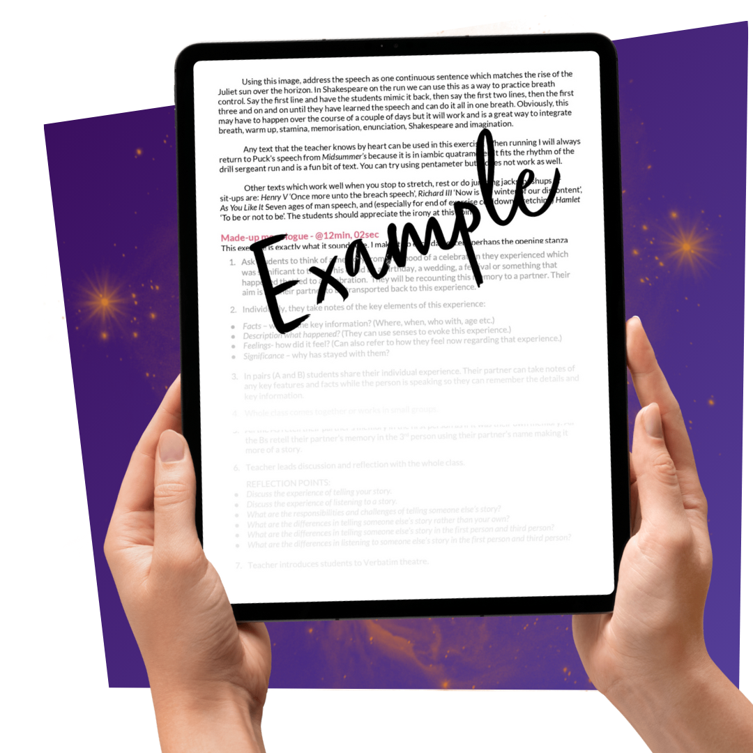 Digital instructional guides for theatre teachers: Activating imagination