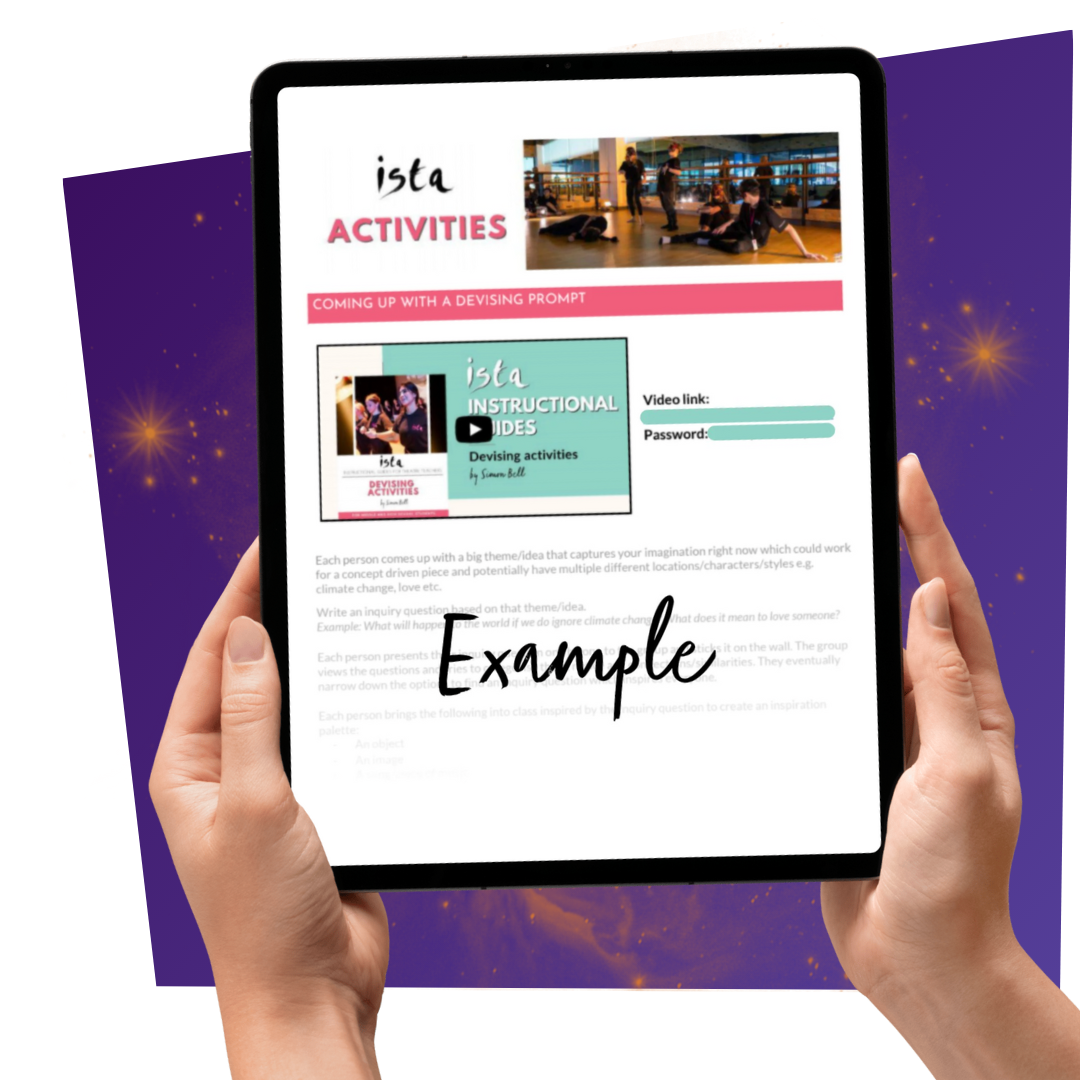 Digital instructional guides for theatre teachers:  Devising activities