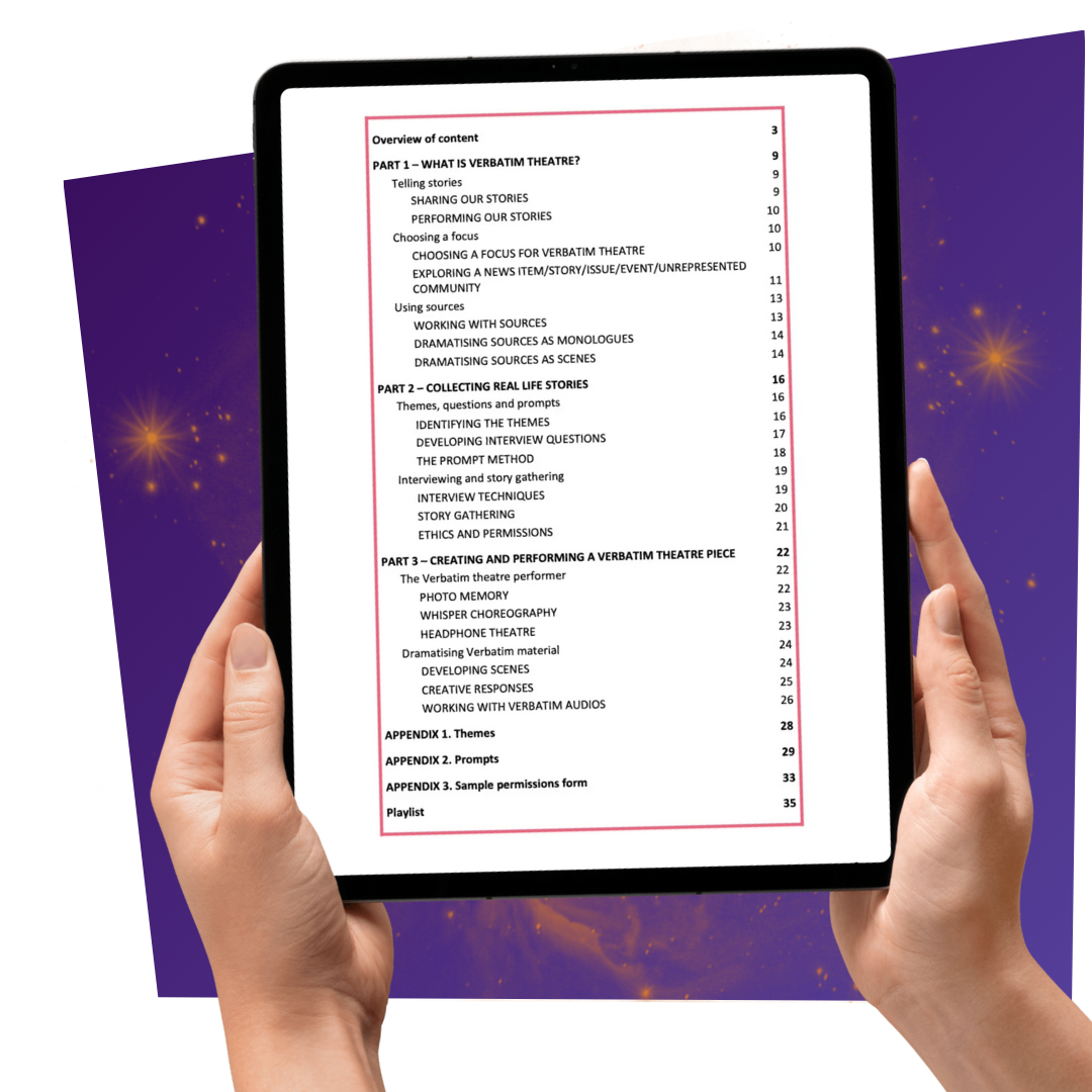 Digital instructional guides for theatre teachers: An introduction to Verbatim theatre
