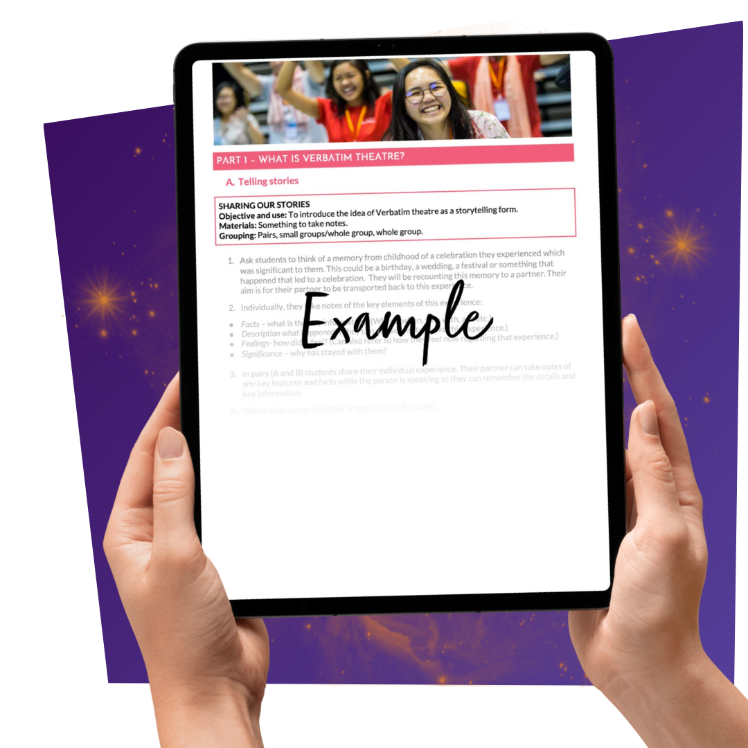 Digital instructional guides for theatre teachers: An introduction to Verbatim theatre