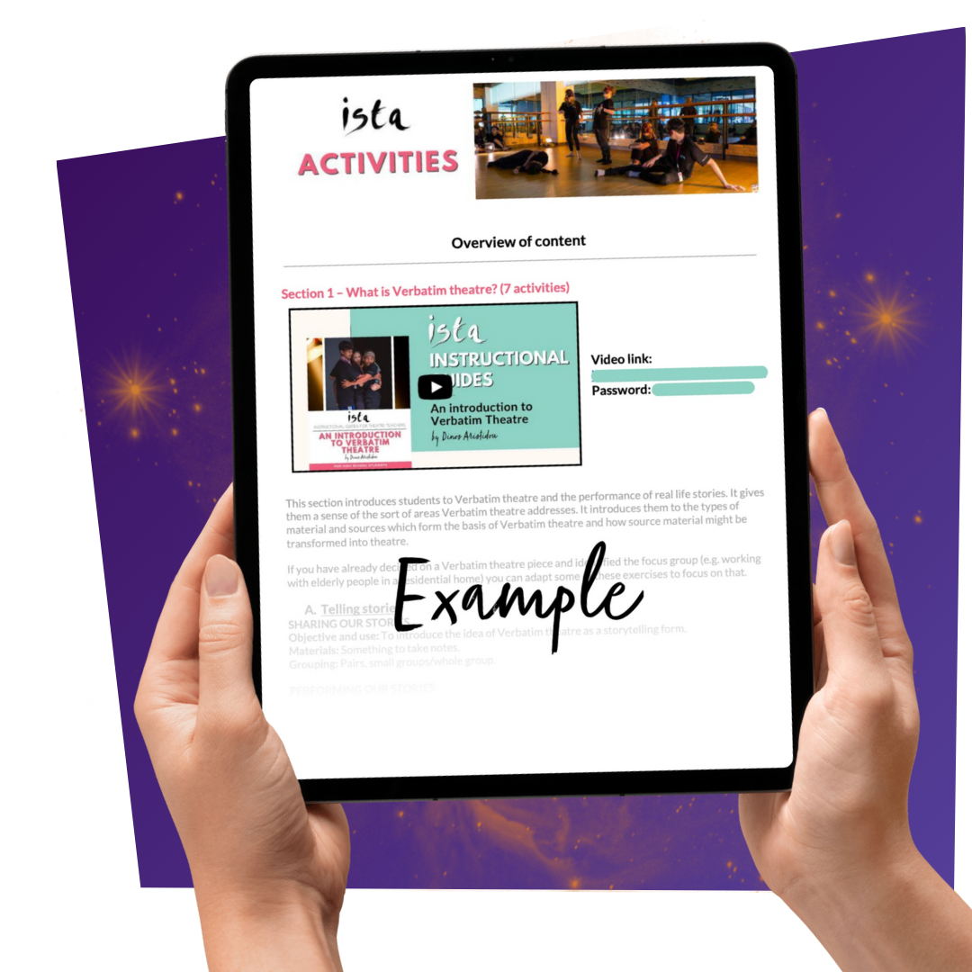 Digital instructional guides for theatre teachers: An introduction to Verbatim theatre